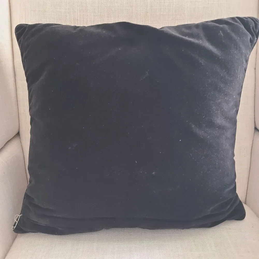 Throw Pillow Michaelian St.Cyr Needlepoint Handmade Wool/ Velvet Elegance 18x18